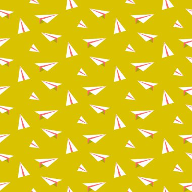 Origami kağıt uçak sorunsuz vektör desen.