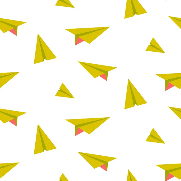 Origami paper plane seamless vector pattern. — Stock Vector