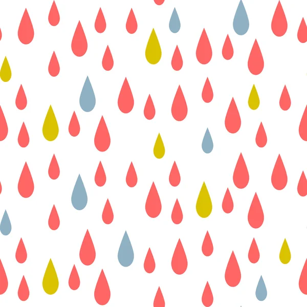 Regen fällt nahtloses Vektormuster. — Stockvektor