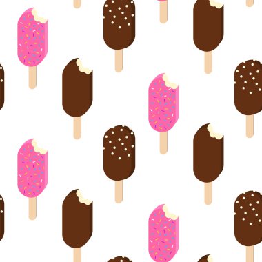 Dondurma vektör seamless modeli. Yaz koleksiyonu.