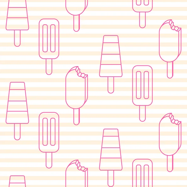 Ice cream vector seamless pattern. Summer collection. — Stock Vector