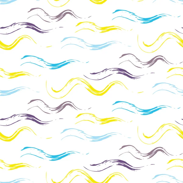 Акрилові штрихи хвилі фарби безшовний векторний візерунок . — стоковий вектор