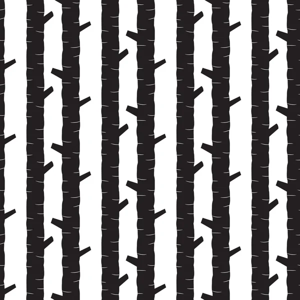 Silhouettes de tige d'arbre noir motif vectoriel sans couture . — Image vectorielle