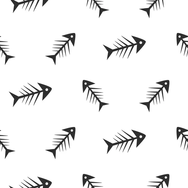 Fishbone patrón vectorial sin costura monocromo . — Archivo Imágenes Vectoriales