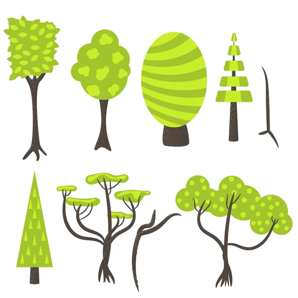Vector árbol clip arte naturaleza conjunto . — Vector de stock