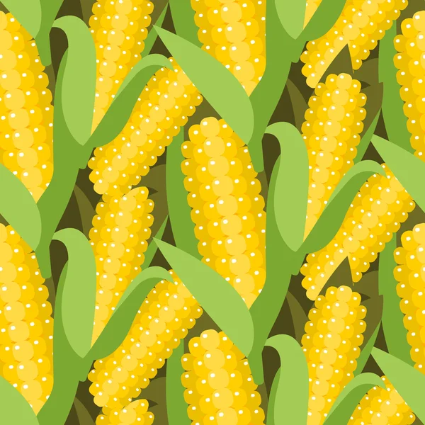 Corn seamless pattern vector illustration. Maize ear or cob. — Stock Vector