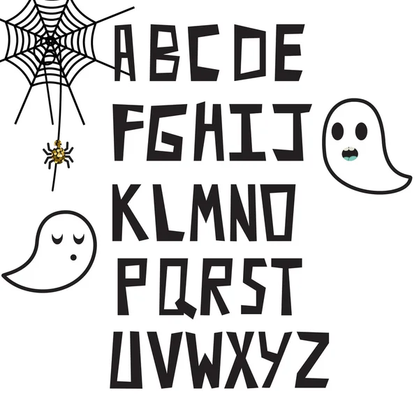 Alphabet dessiné à la main grossières lettres bluff — Image vectorielle