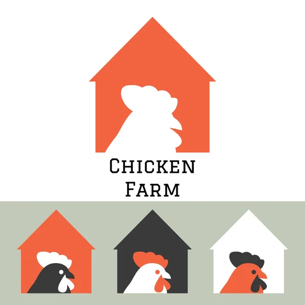 Concepto de logotipo de granja de pollo . — Archivo Imágenes Vectoriales