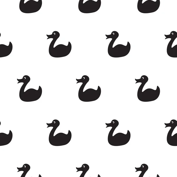 Canard noir et blanc motif enfant . — Image vectorielle