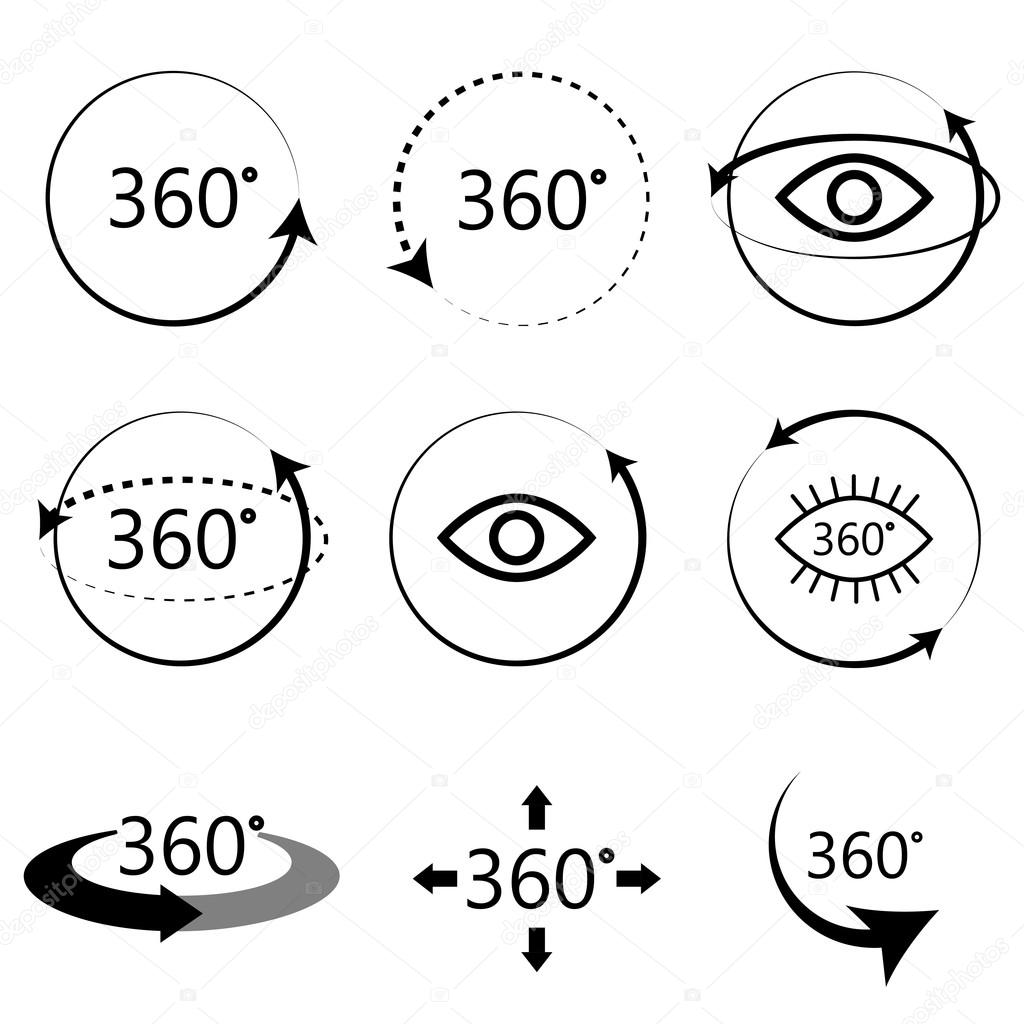 Full 360 degrees angle view icons.