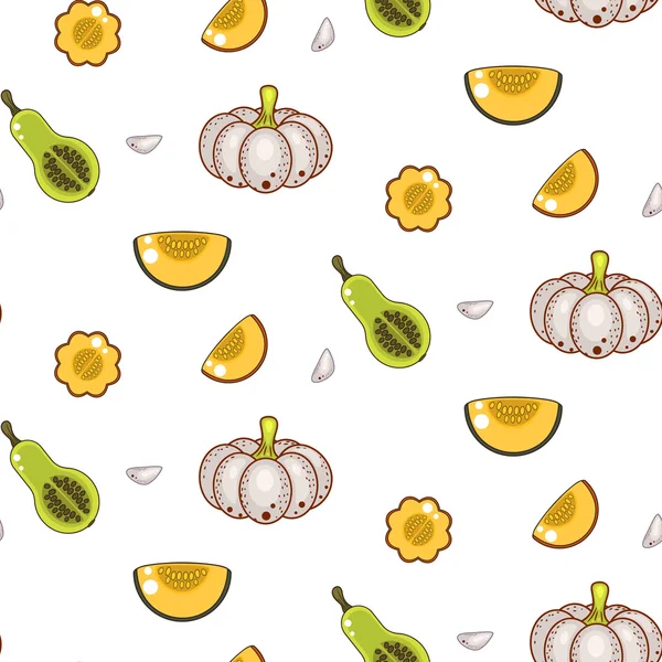 Autumn harvest seamless vector pattern. — Stock Vector