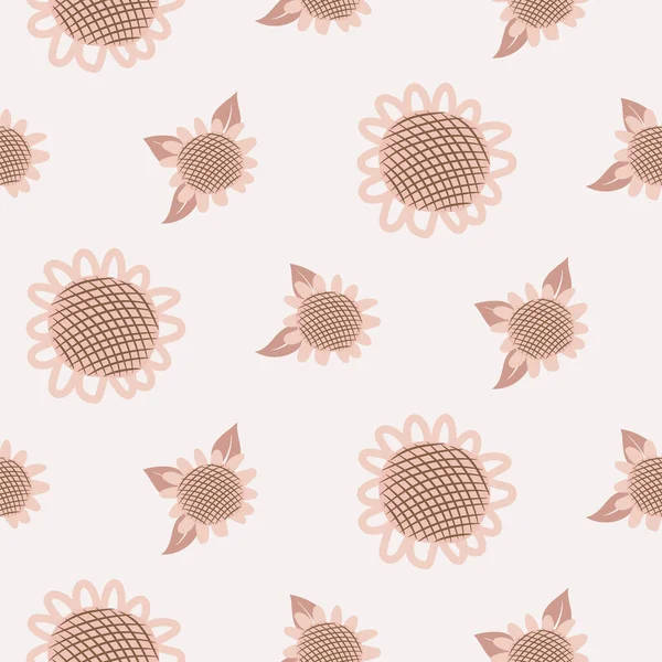 Sonnenblumen Nahtloses Muster Niedliches Design Für Stoff Und Papierwickel Cartoon — Stockvektor