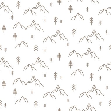 Orman pürüzsüz basit dış hat biçimi kalıbı. Yazdırma için vektör dokusu çizimi