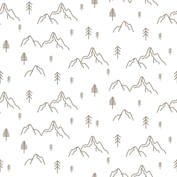 숲의 솔기없는 간단 한 윤곽 양식. 인쇄를 위한 벡터 텍스처 삽화 — 스톡 벡터