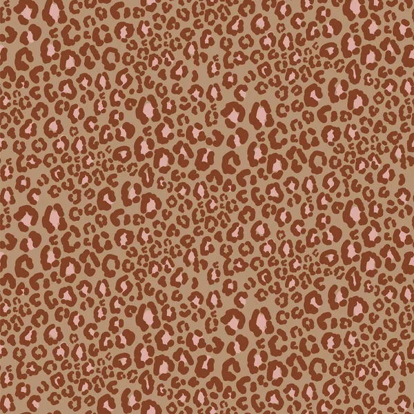 Płynny wzór z gepardowym odciskiem zwierzęcia. Lampart dziki kot brązowe plamy skóra druk — Wektor stockowy