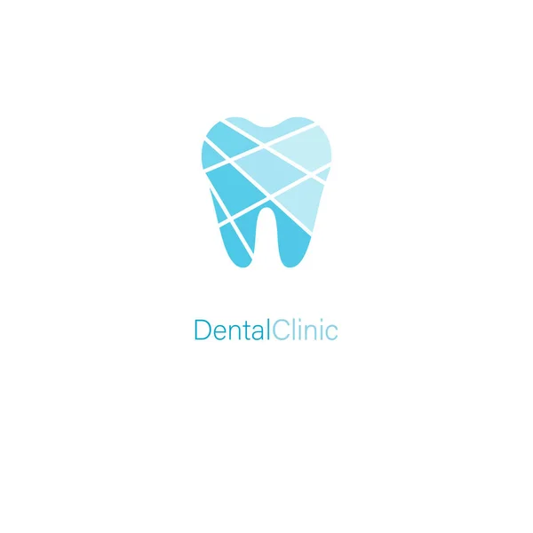 Clínica dental estilizado diente azul logotipo concepto para la marca médica — Archivo Imágenes Vectoriales