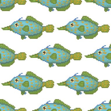 Tuzlu su balık piksel deseni