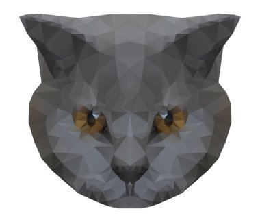 Soyut poligonal kedi