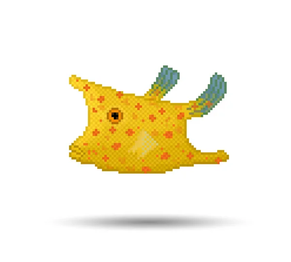 Piksel tarzı Longhorn cowfish — Stok Vektör