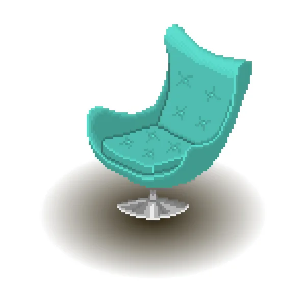 Niebieski fotel pikseli styl meble — Wektor stockowy