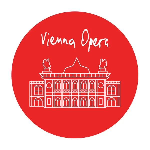 Vienna state opera house vector pictogram — Stockvector