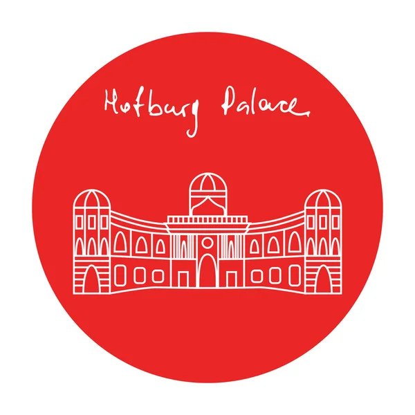 Oostenrijk Hofburg residence palace vector pictogram — Stockvector