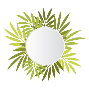 Yaprakları ile yuvarlak afiş