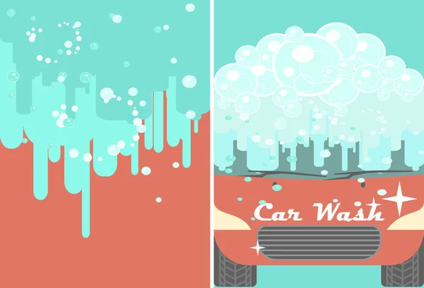 Car wash banner for advert. Auto cleaning and polishing service — 图库照片