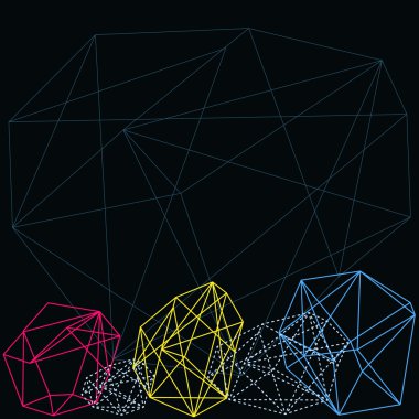 Metin için yer ile poligonal yatay arka plan şablonu