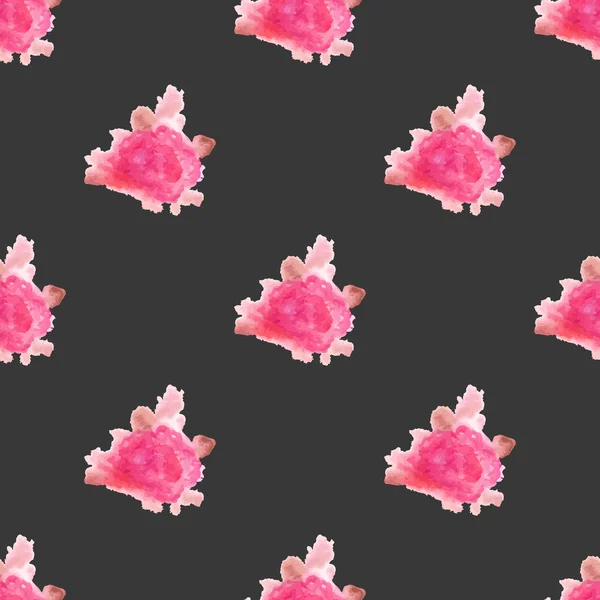 Watercolor rose flower hand painted seamless pattern background — 스톡 벡터