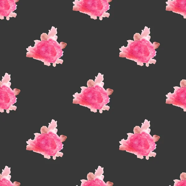 Watercolor rose flower hand painted seamless pattern background — Διανυσματικό Αρχείο