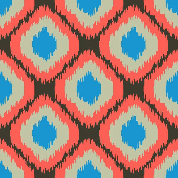 Ikat patrón inconsútil vector. Fondo geométrico abstracto para tela, papel de impresión o de embalaje . — Archivo Imágenes Vectoriales