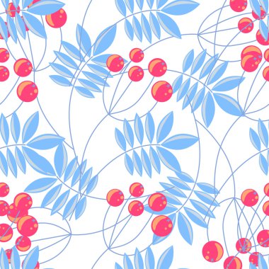 Rowanberry şube seamless modeli. Vektör arka plan