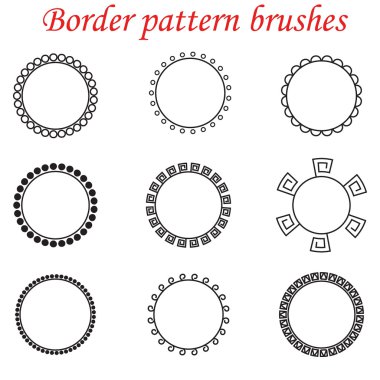 Vector pattern brushes for borders, dividers and frames. clipart