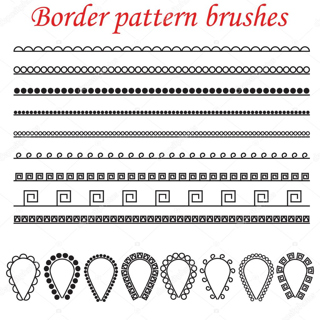 Vector pattern brushes for borders, dividers and frames.