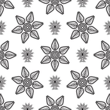 Vektör desenli damla ve çizgi çiçek deseni.