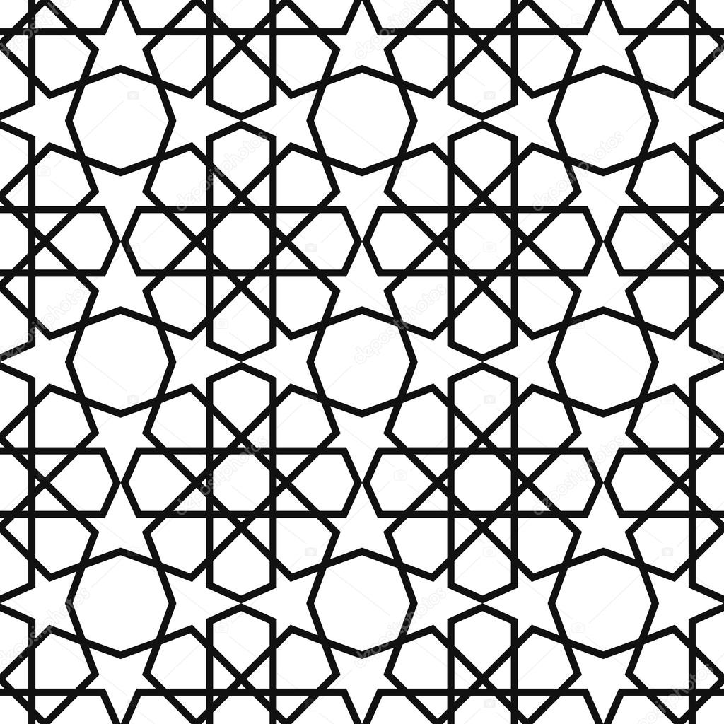 Arabesque pattern. Vector seamless traditional east design.
