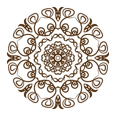 El kına dövme mandala çekilmiş. Vektör dantel süs.