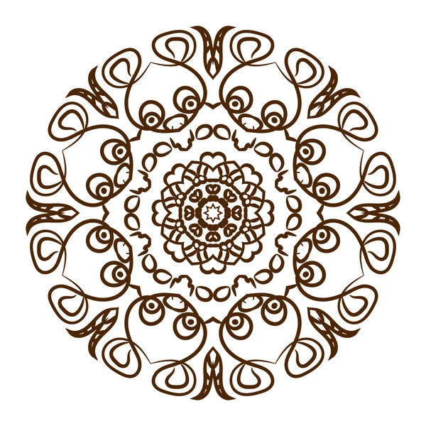 Hand drawn henna tattoo mandala. Vector lace ornament. — Stock Vector