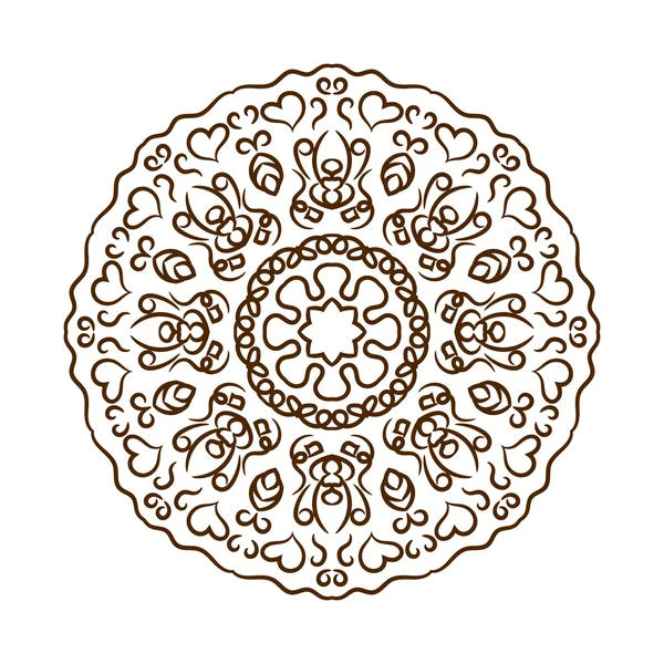 Mandala de tatuagem de henna desenhada à mão. Ornamento de renda vetorial . —  Vetores de Stock