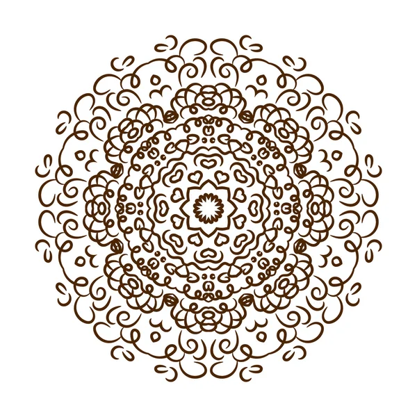 Mandala de tatuagem de henna desenhada à mão. Ornamento de renda vetorial . —  Vetores de Stock