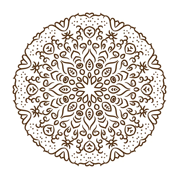 Hand drawn henna tattoo mandala. Vector lace ornament. — Stock Vector