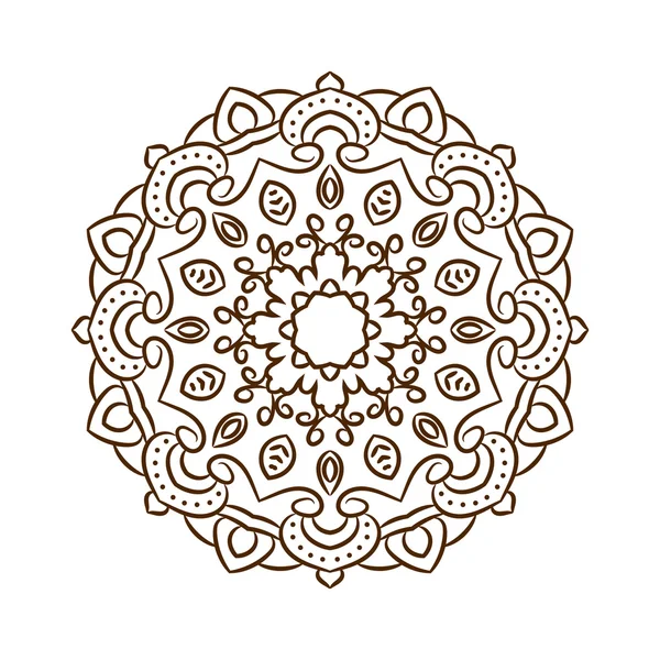 Mandala de tatuagem de henna desenhada à mão. Ornamento de renda vetorial . —  Vetores de Stock