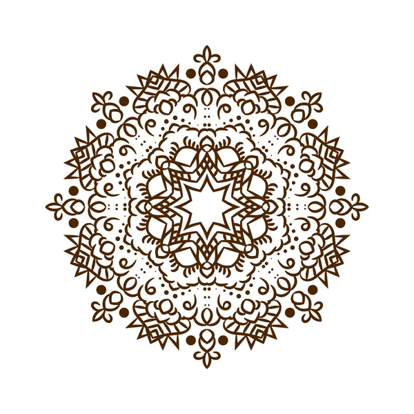 Mandala de tatuagem de henna desenhada à mão. Ornamento de renda vetorial . —  Vetores de Stock