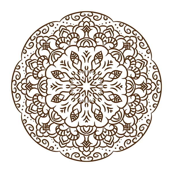 Mandala de tatuagem de henna desenhada à mão. Ornamento de renda vetorial . —  Vetores de Stock