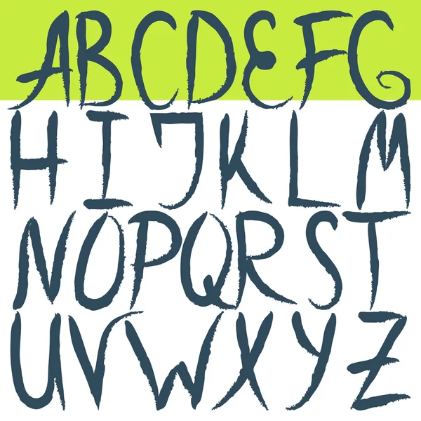 Elle çizilmiş harf alfabe fırçaladı. Grunge yazı tipi. — Stok Vektör