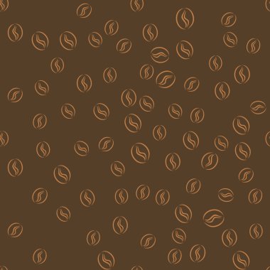 Coffee beans seamless pattern. Wrapping paper design.
