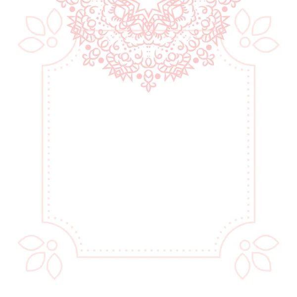 Modèle de carte mandala rose clair fond . — Image vectorielle