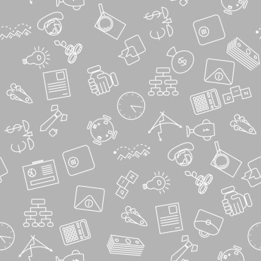 İnce çizgi simgeler seamless modeli.