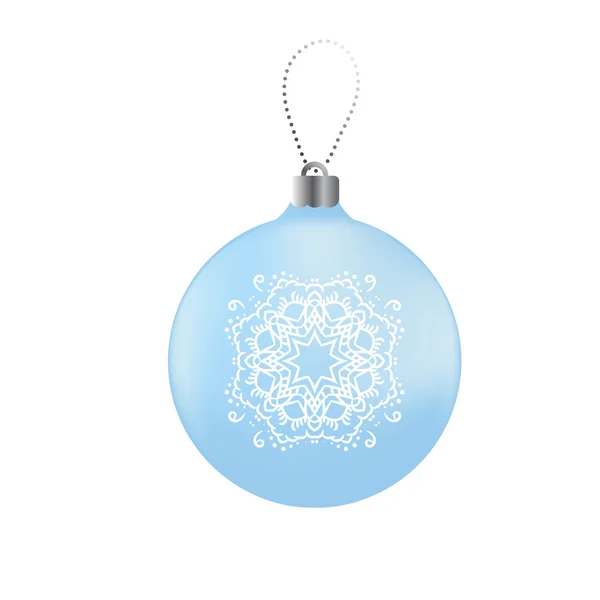 Navidad azul bola de vidrio vector . — Vector de stock